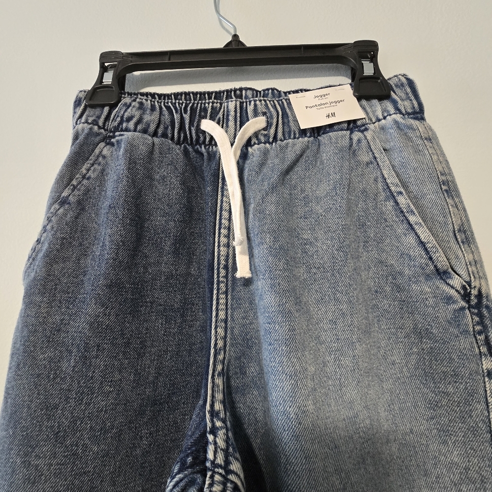 Boys' Size 10 H&M Cotton Pull-On Denim Pantalon Joggers - Picture 3 of 9